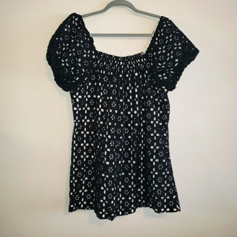 ASHLEY STEWART EYELET OFF SHOULDER TOP SIZE 16